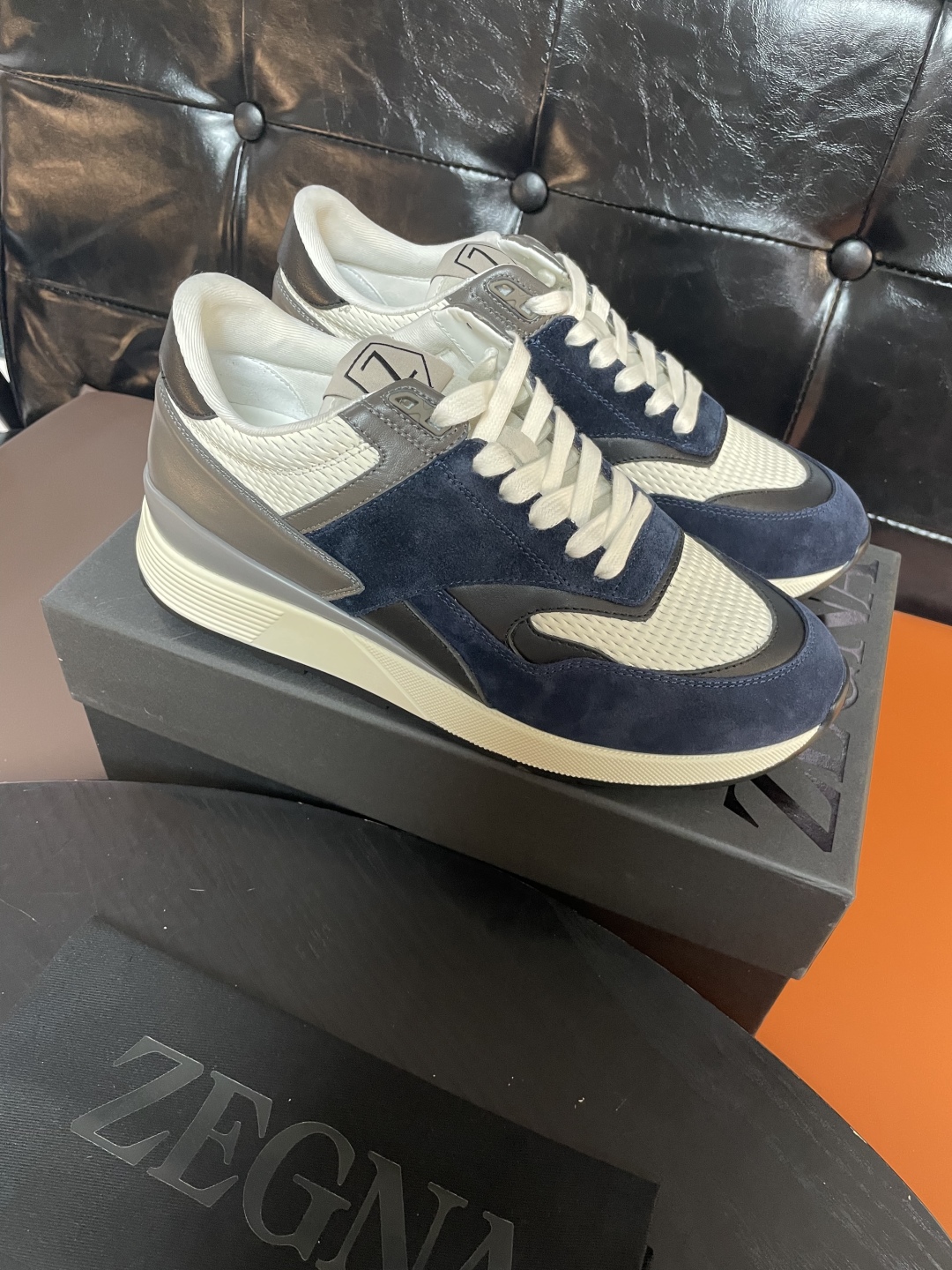 Zegna Men's Leather Sneaker Triple Stitch Detail - Luxury & Comfort 10 cmp i1741843023706 3375 0 8