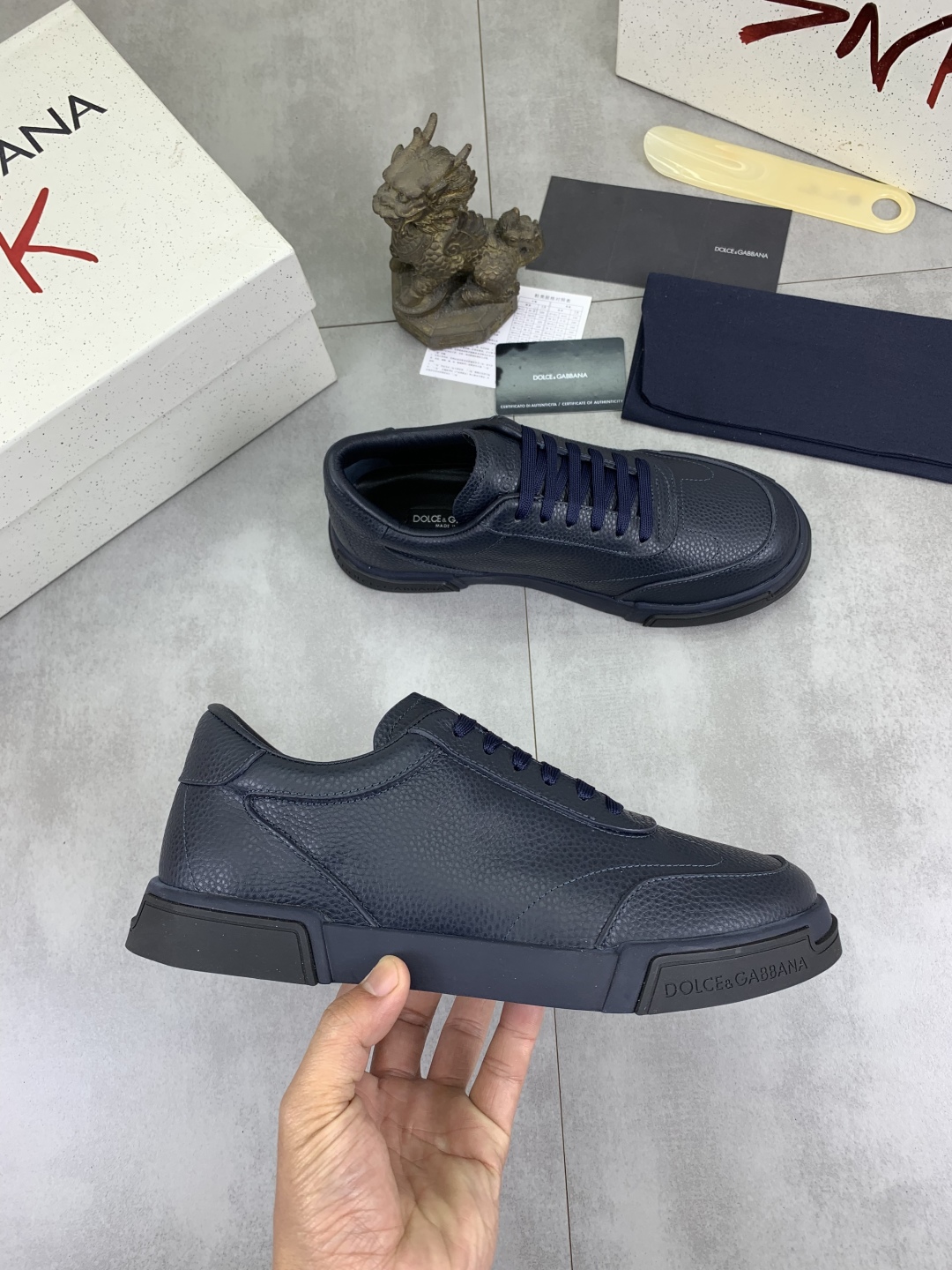 Dolce & Gabbana Leather Sneaker - Blue Casual Shoes, Sizes 38-44 7 cmp i1741630747071 7736 0 5