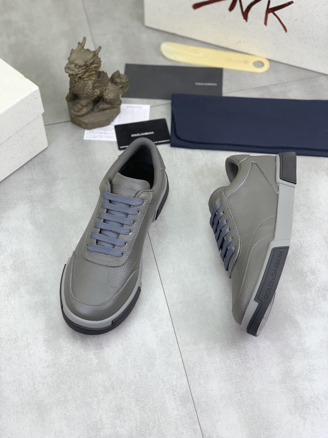 Dolce & Gabbana Men's Gray Leather Sneakers, Sizes 38-44 - Stylish & Comfortable 4 cmp i1741630763244 476 0 2