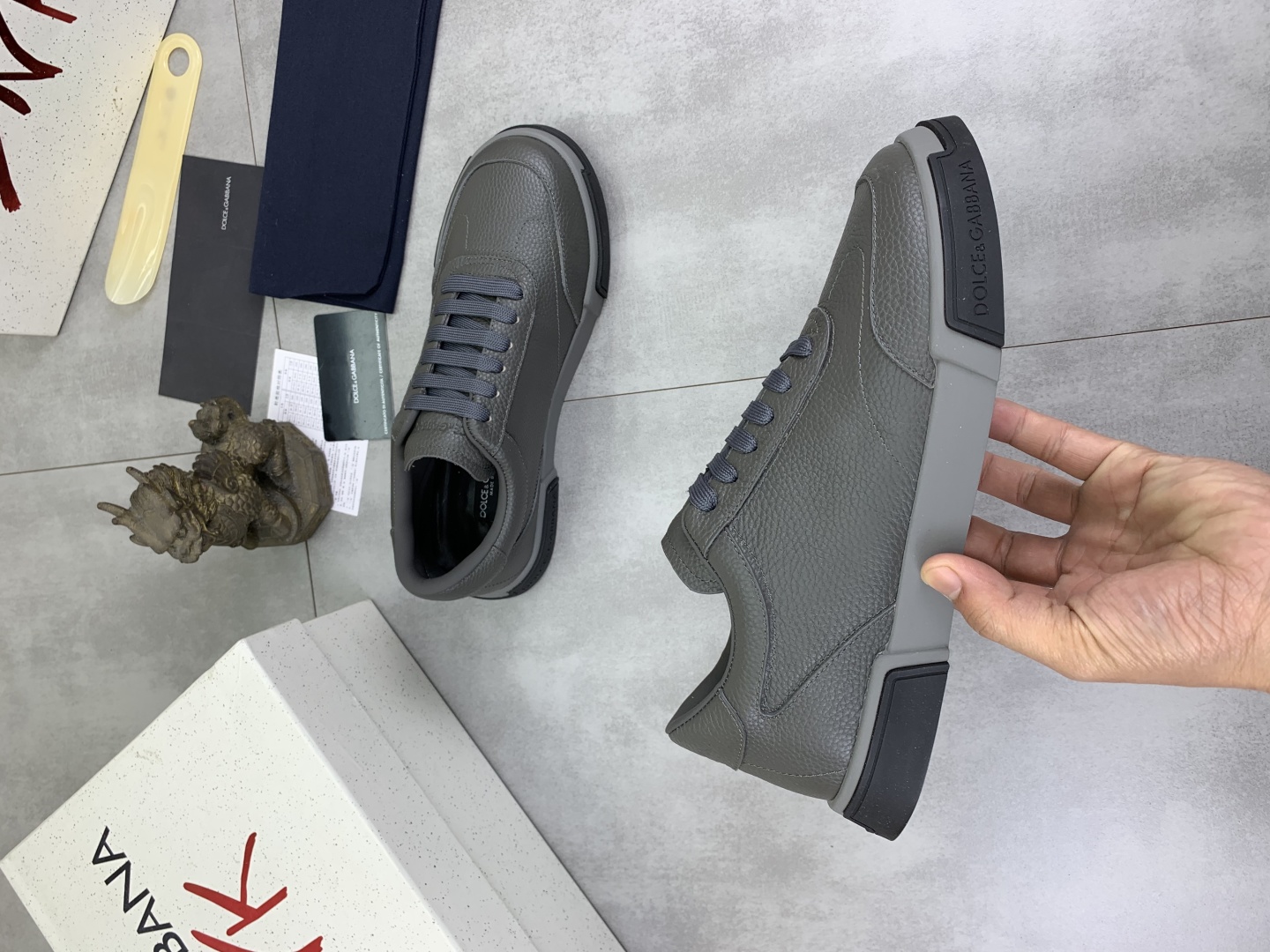 Dolce & Gabbana Men's Gray Leather Sneakers, Sizes 38-44 - Stylish & Comfortable 7 cmp i1741630771917 573 0 5