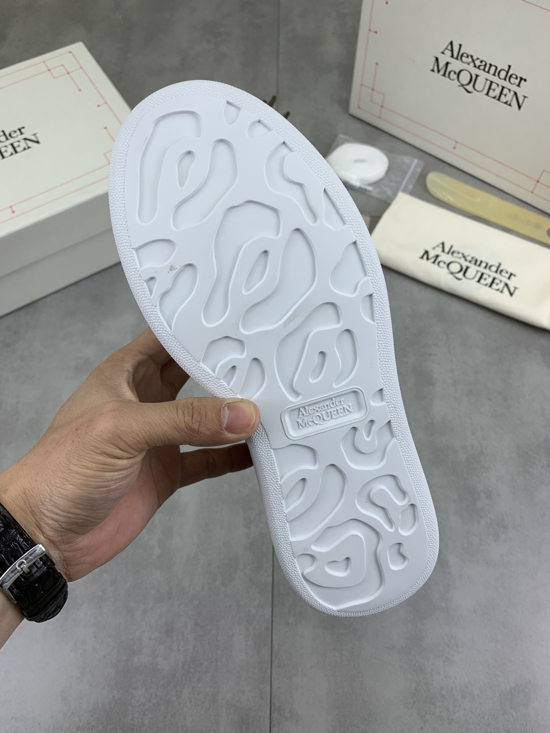 Alexander McQueen White Leather Oversized Sneakers with Brown Heel Detail 10 cmp i1741631015830 1926 0 8