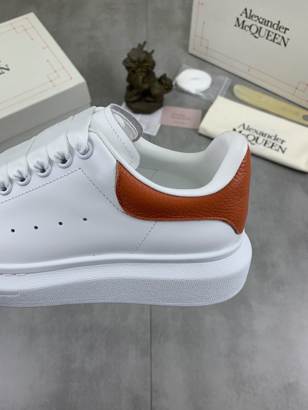 Alexander McQueen White Leather Oversized Sneakers with Brown Heel Detail 8 cmp i1741631017511 5852 0 6