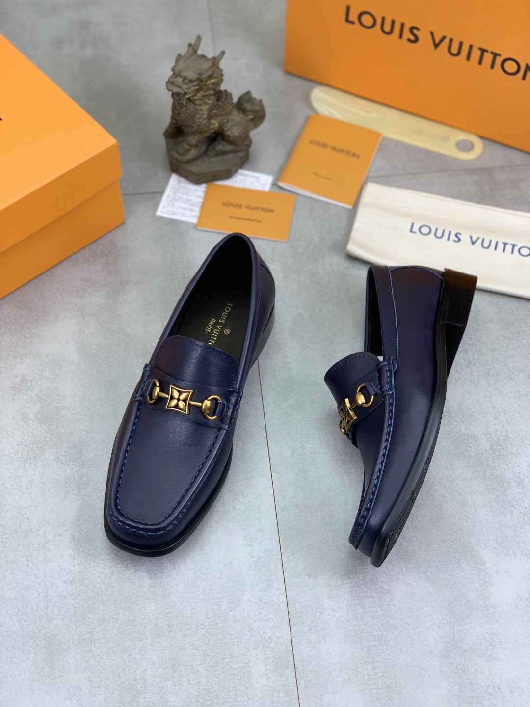 Louis Vuitton Classic Leather Loafers for Men - Blue, Sizes 39-44 Available 4 cmp i1742485902710 129 0 2