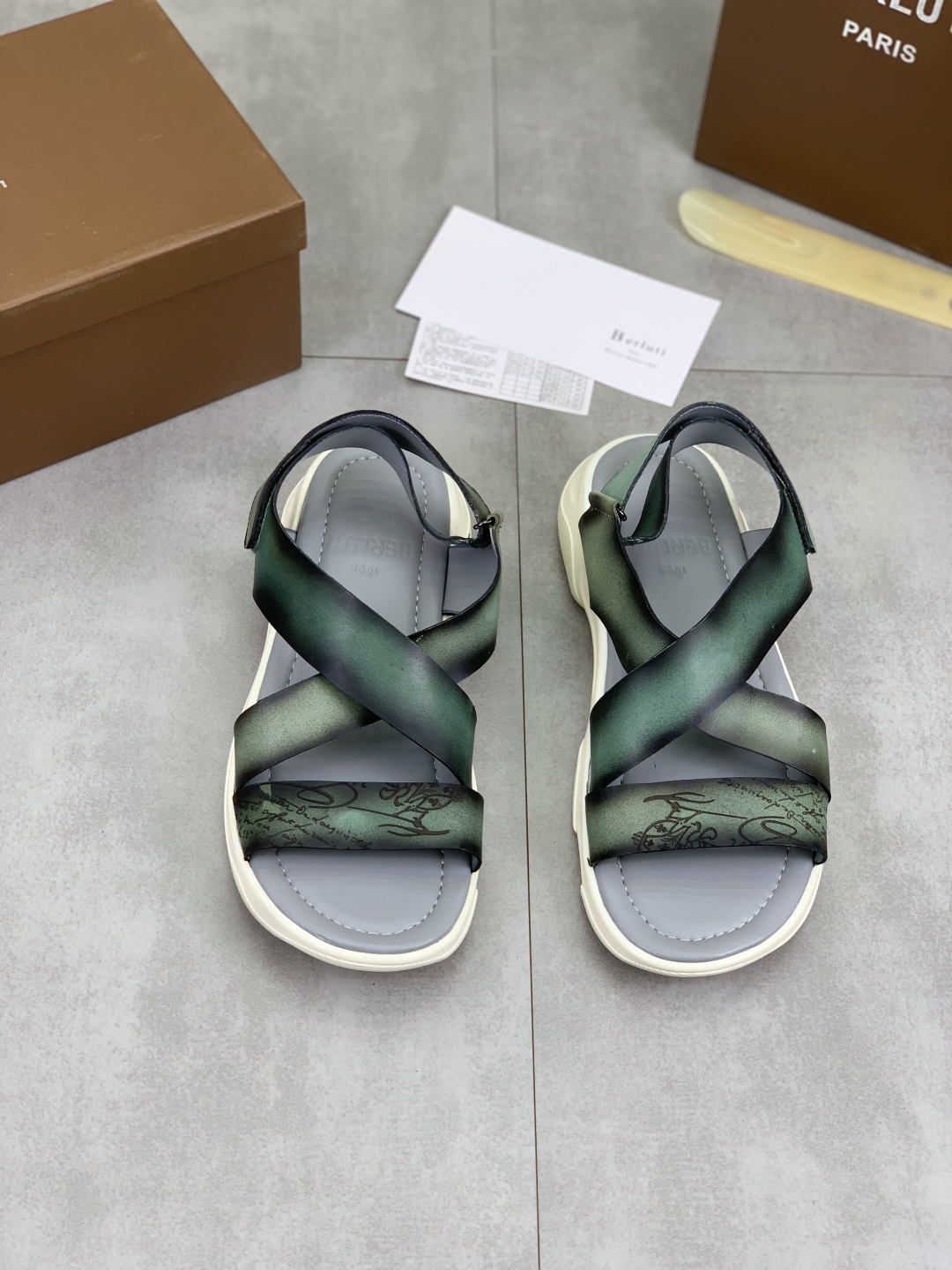 Berluti Men's Leather Cross Strap Sandals - Luxurious Comfort & Style 3 cmp i1742571454056 6042 0 1