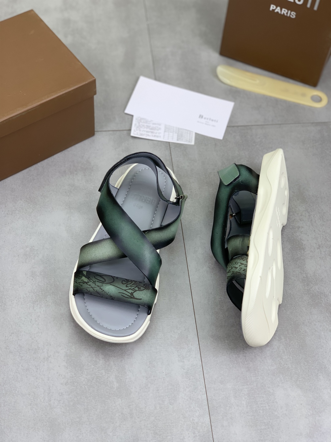 Berluti Men's Leather Cross Strap Sandals - Luxurious Comfort & Style 4 cmp i1742571456213 3106 0 2