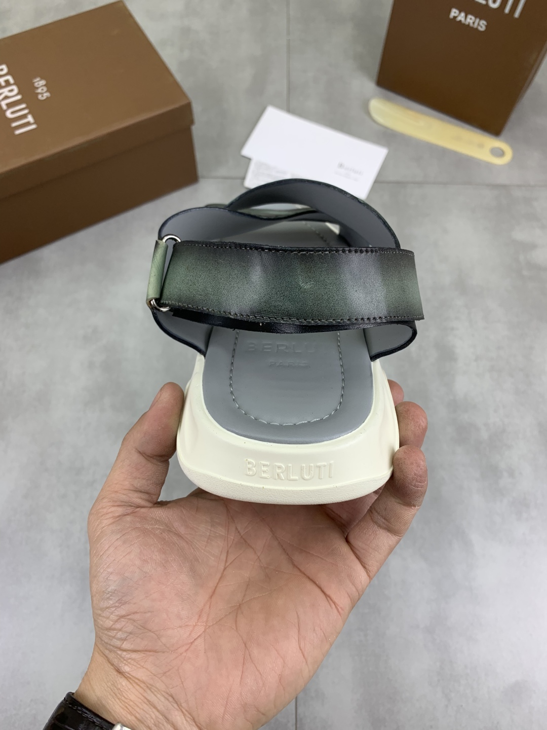 Berluti Men's Leather Cross Strap Sandals - Luxurious Comfort & Style 9 cmp i1742571457651 30 0 7