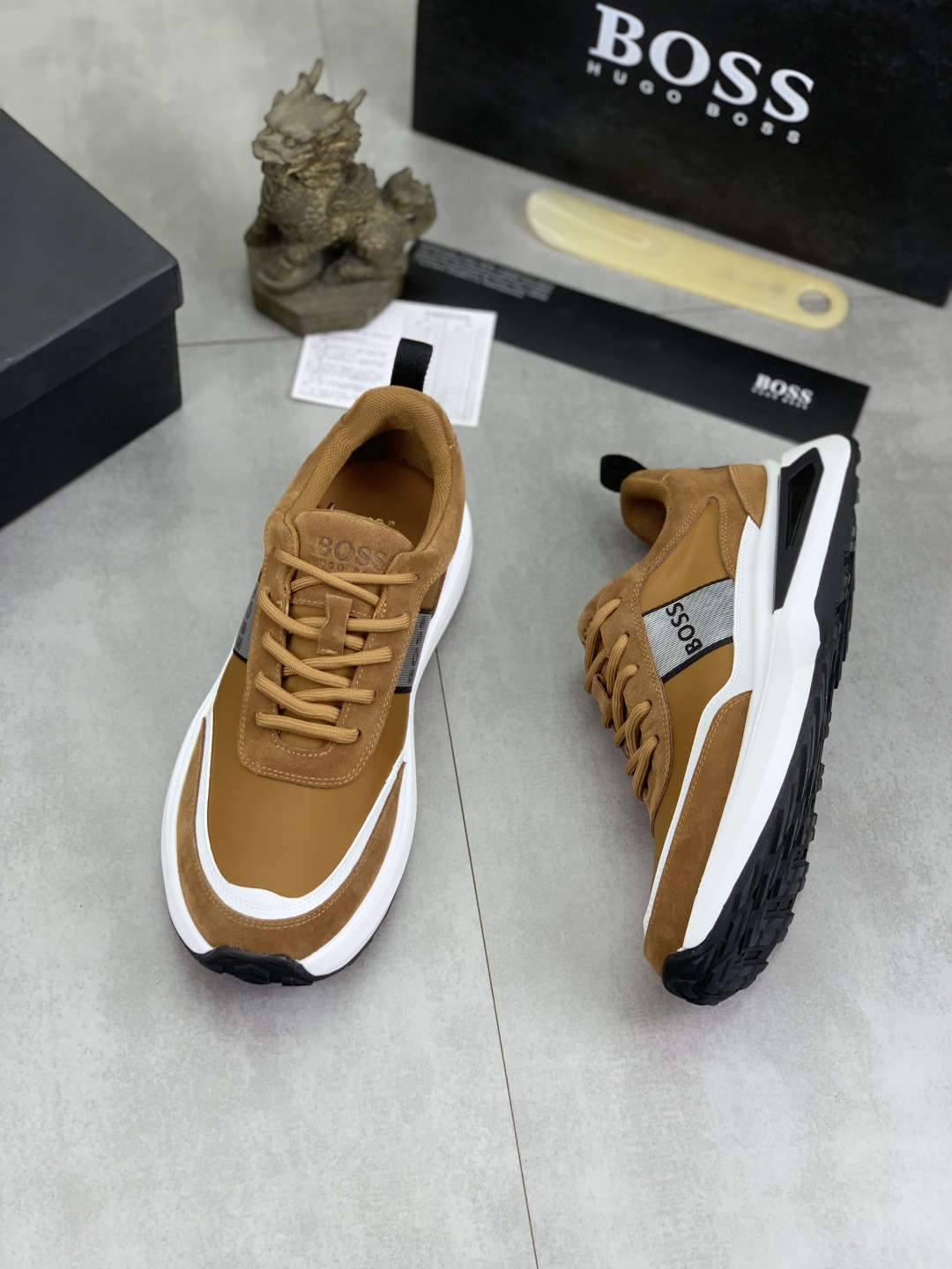 BOSS Men's Leather Lace-Up Sneakers Classic Style Comfortable and Breathable 4 cmp i1742656788079 8013 0 2