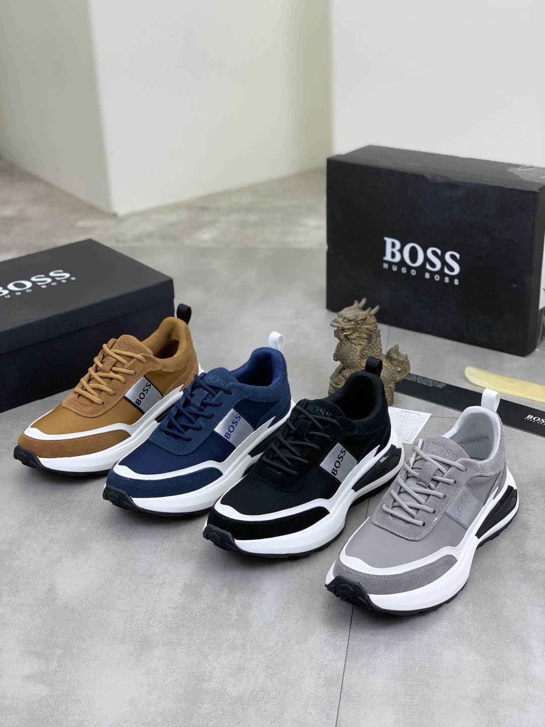 BOSS Men's Leather Lace-Up Sneakers Classic Style Comfortable and Breathable 11 cmp i1742656796215 660 0 9