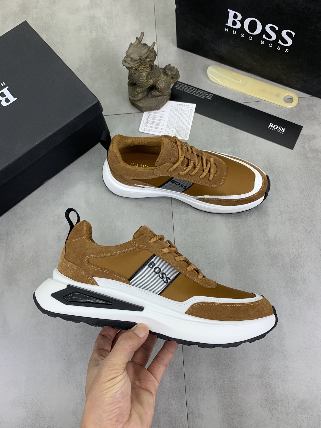 BOSS Men's Leather Lace-Up Sneakers Classic Style Comfortable and Breathable 7 cmp i1742656797083 8541 0 5