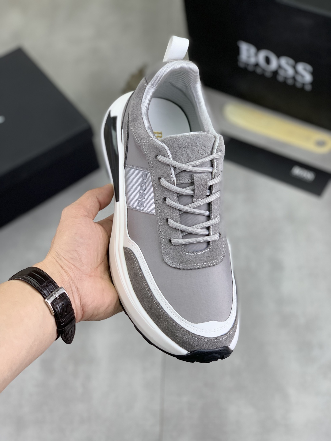 BOSS 2025 Classic Lace-Up Sneakers - Premium Leather & Breathable Fabric 2 cmp i1742656865781 7181 0 0