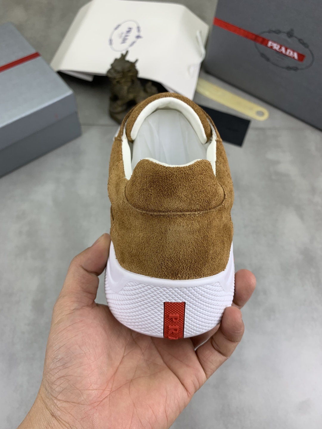 Prada Men's Classic Suede Leather Casual Sneakers - Stylish Comfort 9 cmp i1742656967853 9312 0 7