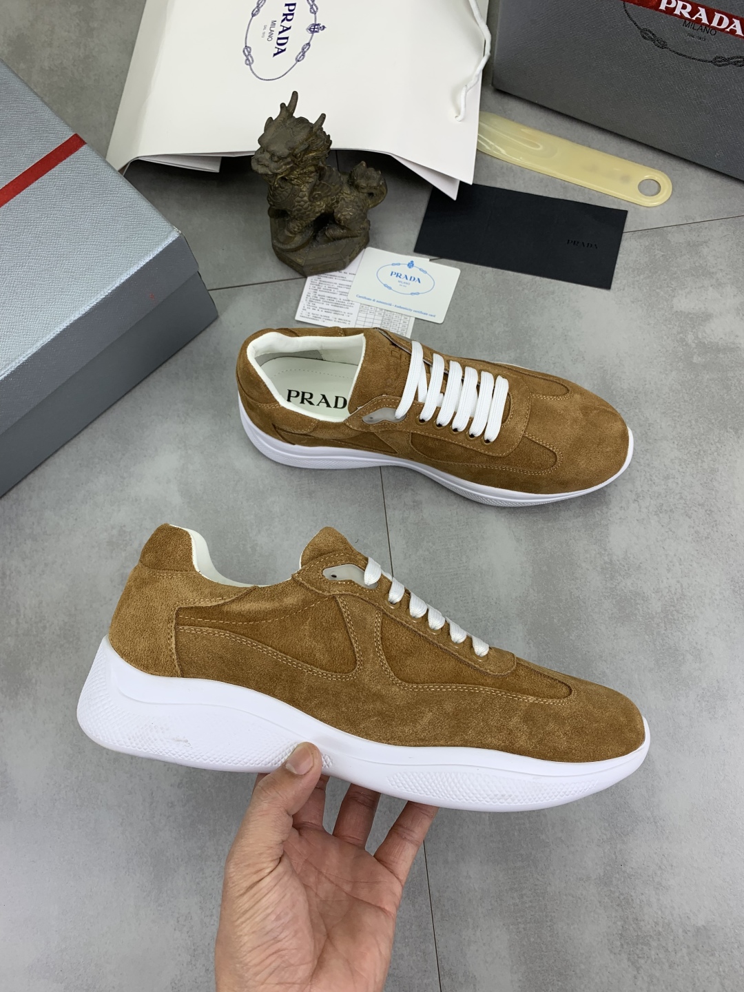 Prada Men's Classic Suede Leather Casual Sneakers - Stylish Comfort 7 cmp i1742656967942 1027 0 5