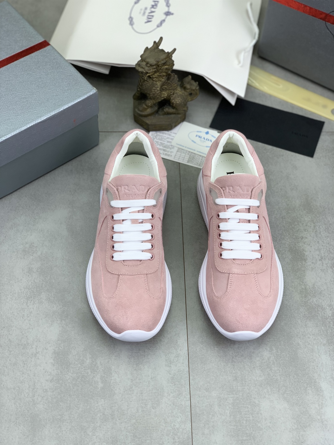Prada Spring Classic Men's Casual Sneakers Suede Leather Pink, Size 38-45 3 cmp i1742656997403 9364 0 1
