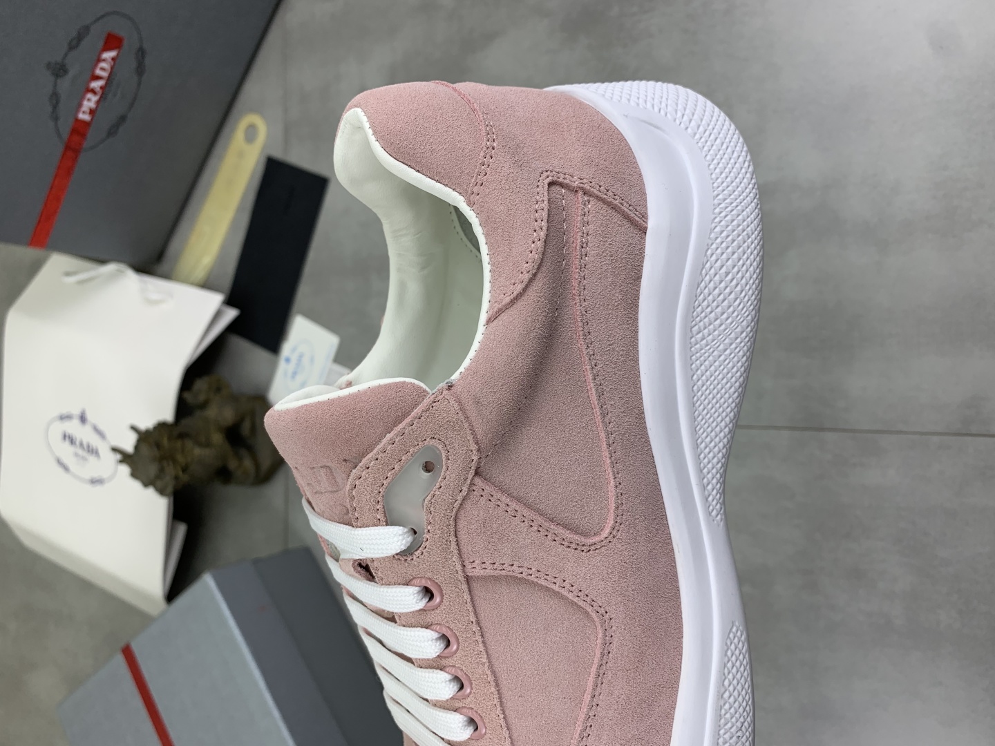 Prada Spring Classic Men's Casual Sneakers Suede Leather Pink, Size 38-45 8 cmp i1742657011948 3753 0 6