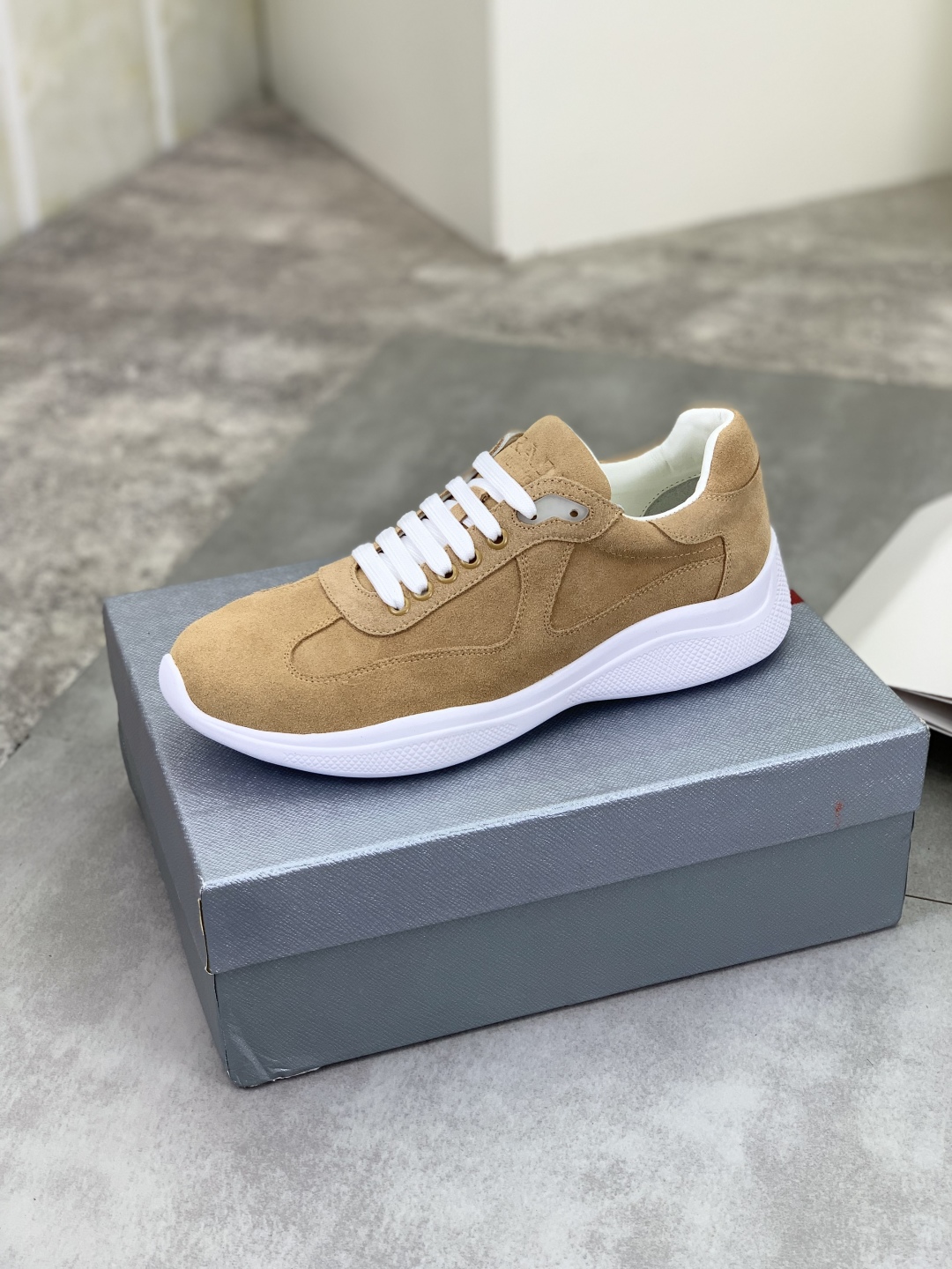 Prada Men's Suede Leather Lace-Up Sneakers in Tan - Italian Craftsmanship 5 cmp i1742657015892 8428 0 3