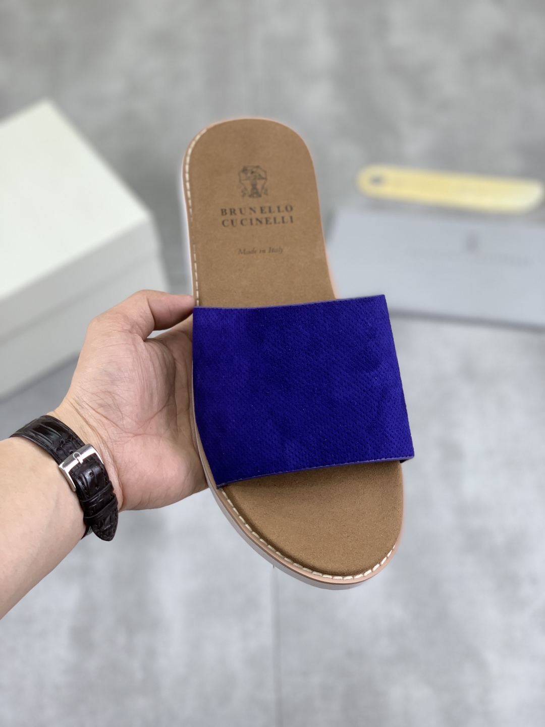 Precio de fábrica P170Brunello Cucinelli BC New Suede Slippers, 25ss Nueva colección Esta zapatilla 