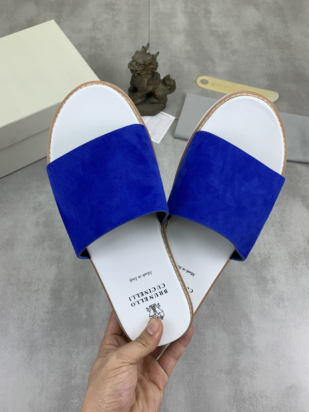 Precio de fábrica P130 Precio real Brunello Cucinelli BC New Suede Slippers, 25ss New Collection ¡Es