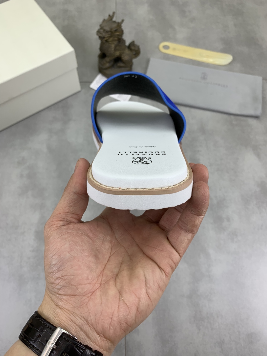 Precio de fábrica P130 Precio real Brunello Cucinelli BC New Suede Slippers, 25ss New Collection ¡Es