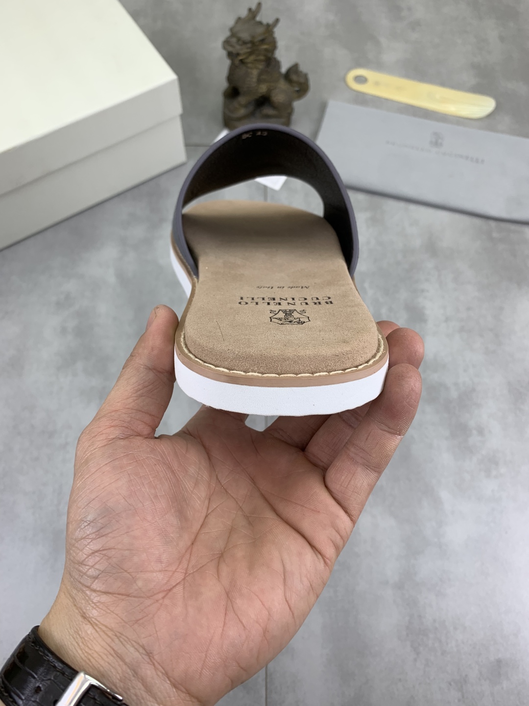 Precio de fábrica P130 Precio real Brunello Cucinelli BC New Suede Slippers, 25ss New Collection ¡Es