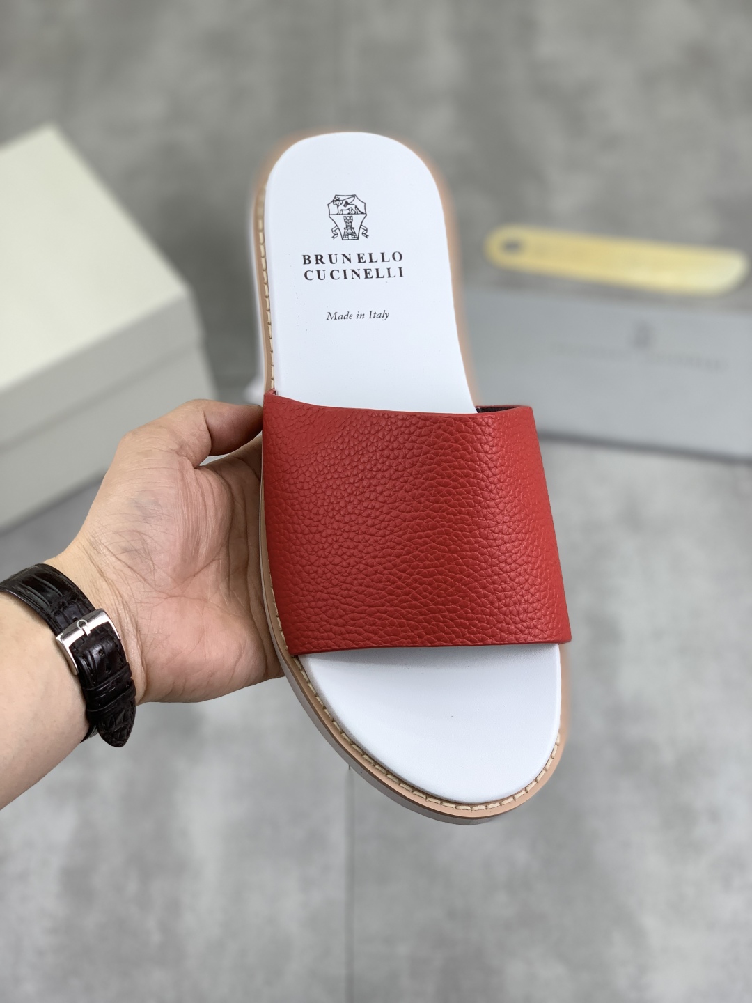 Precio de fábrica P130 Precio real Brunello Cucinelli BC New Suede Slippers, 25ss New Collection ¡Es