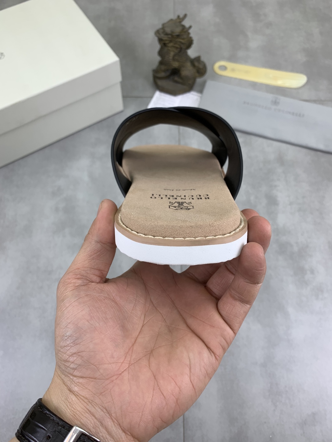 Precio de fábrica P130 Precio real Brunello Cucinelli BC New Suede Slippers, 25ss New Collection ¡Es