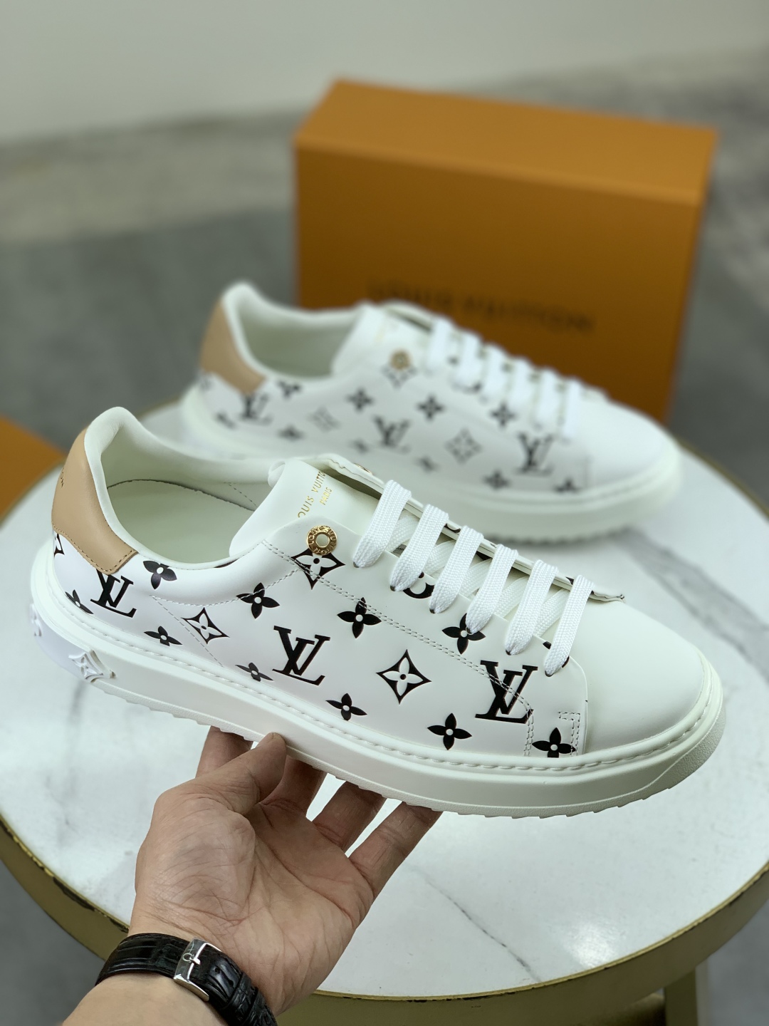 Louis Vuitton Time Out Sneakers - Monogram Canvas, White Leather, Unisex 4 cmp i1743268605618 1691 0 2