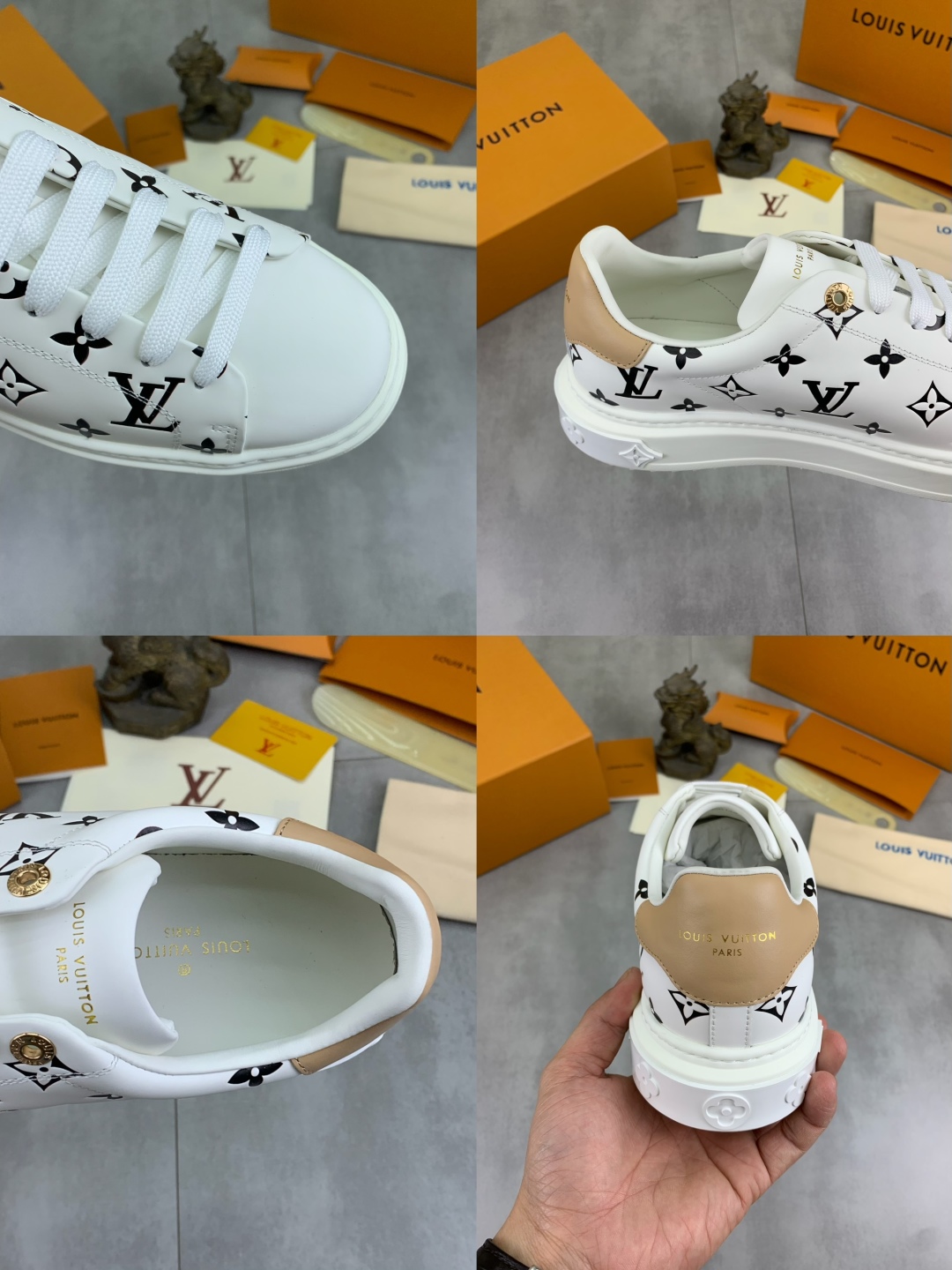 Louis Vuitton Time Out Sneakers - Monogram Canvas, White Leather, Unisex 10 cmp i1743268605721 8568 0 8