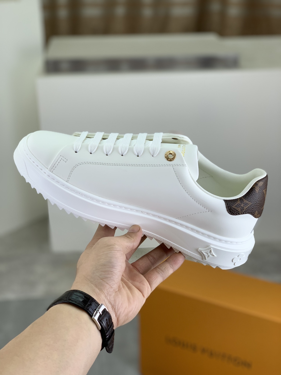 Louis Vuitton Time Out Sneakers White Canvas Monogram Women Shoes 7 cmp i1743268614190 9085 0 5