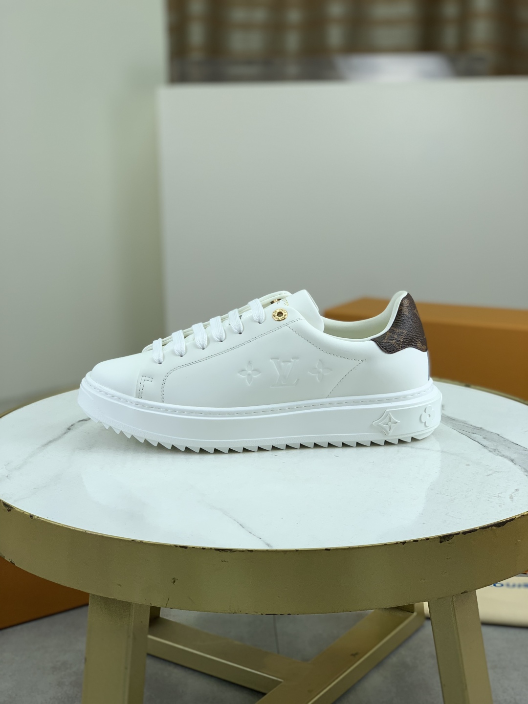 Louis Vuitton Time Out Sneakers White Canvas Monogram Women Shoes 1 Louis Vuitton Time Out Sneakers White Canvas Monogram Women Shoes