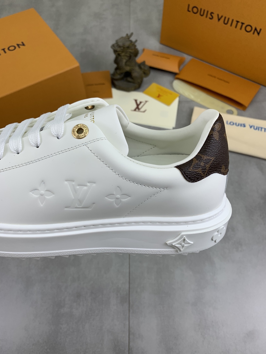 Louis Vuitton Time Out Sneakers White Canvas Monogram Women Shoes 8 cmp i1743268617681 4314 0 6