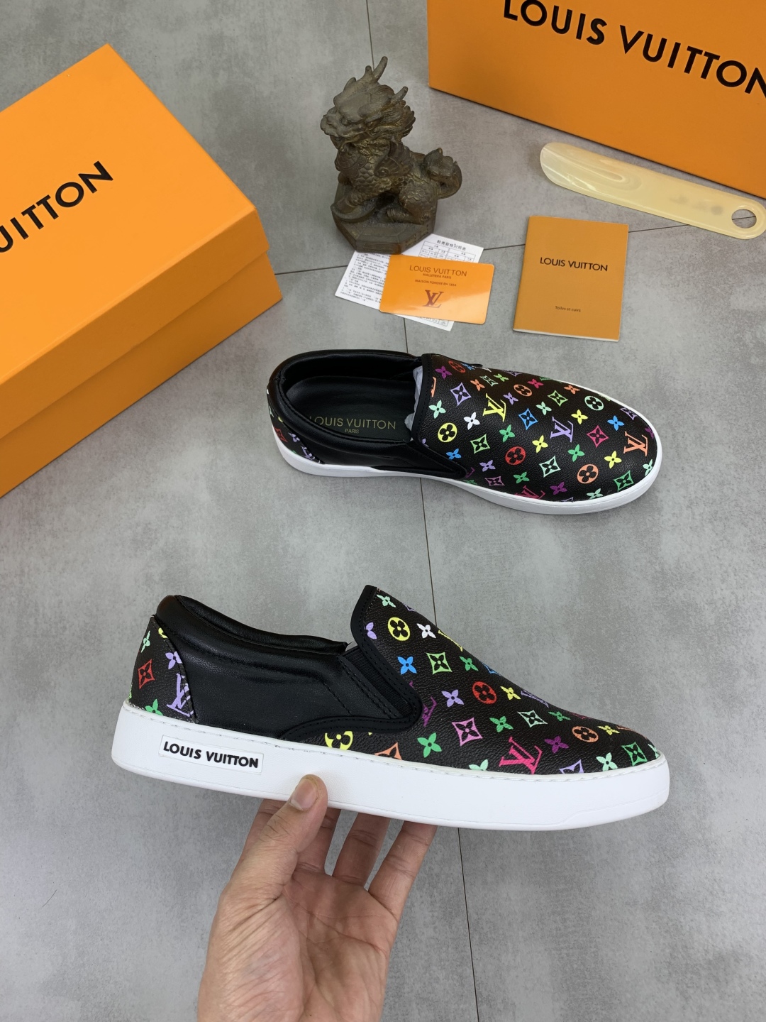 Louis Vuitton Monogram Multicolor Leather Slip-On Sneakers, Classic Style 7 cmp i1743269171710 7883 0 5