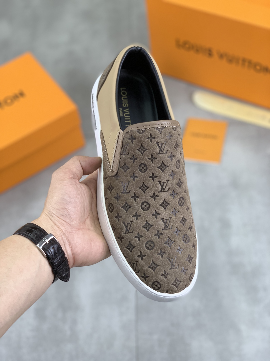 Louis Vuitton Classic Slip-On Sneakers in Brown Monogram, Sizes 38-44 15 cmp i1743269239586 3343 0 0