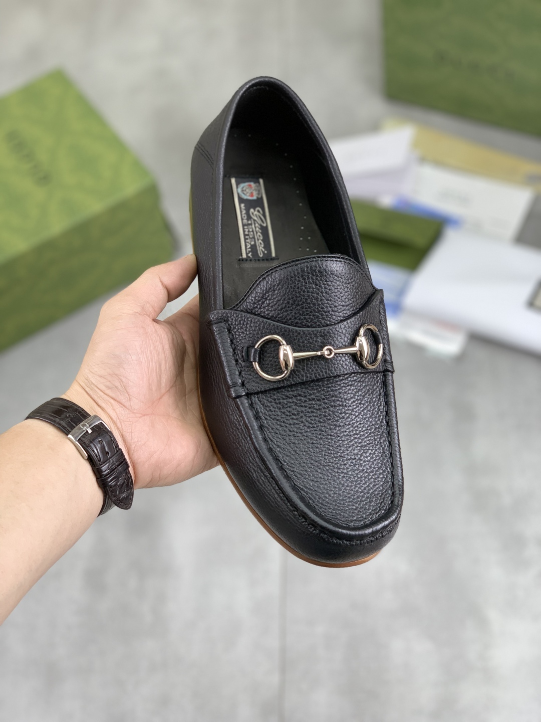 Gucci Men's Black Leather Horsebit Loafers Dress Shoes, Sizes 38-44 1 Gucci Men's Black Leather Horsebit Loafers Dress Shoes, Sizes 38-44