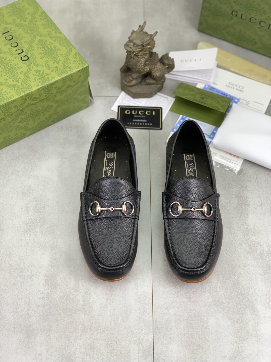 Gucci Men's Black Leather Horsebit Loafers Dress Shoes, Sizes 38-44 3 cmp i1743415901943 4141 0 1