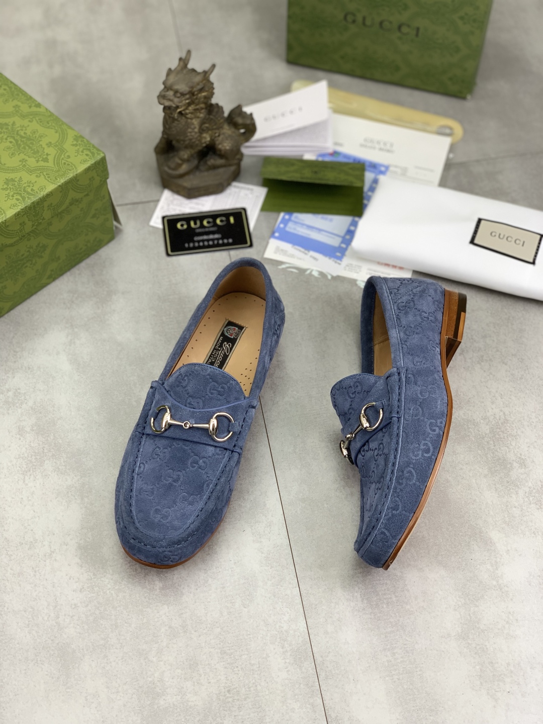 Gucci Men's Blue Suede Loafers with Horsebit Detail, Sizes 38-44 4 cmp i1743415981188 6491 0 2