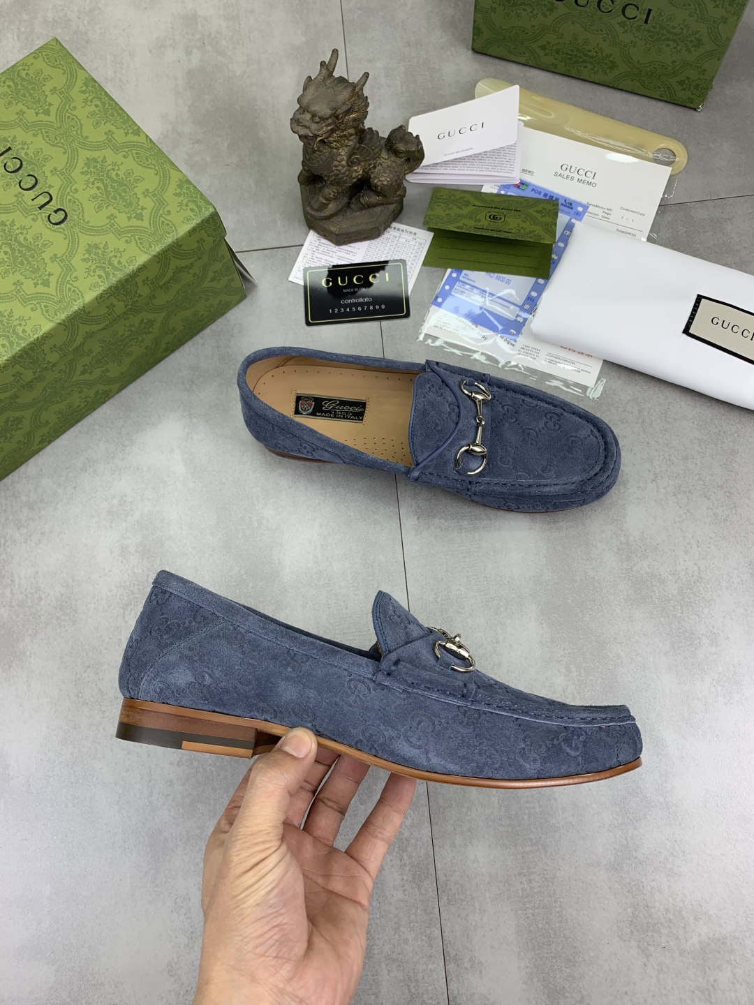 Gucci Men's Blue Suede Loafers with Horsebit Detail, Sizes 38-44 7 cmp i1743415991812 2554 0 5