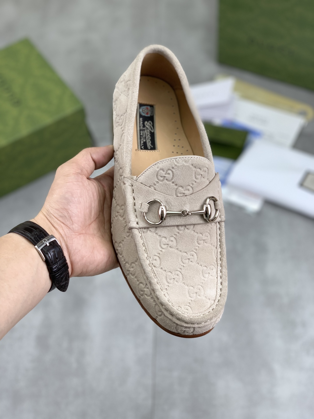 Gucci Men's Beige Suede Loafers with Horsebit Detail - Sizes 38-44 2 cmp i1743416345088 1697 0 0