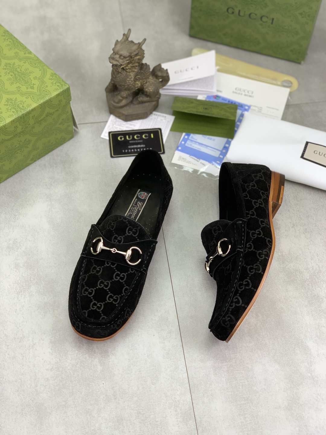 Gucci Men's Black Suede Loafers with GG Pattern and Horsebit Detail 4 cmp i1743416377451 7029 0 2