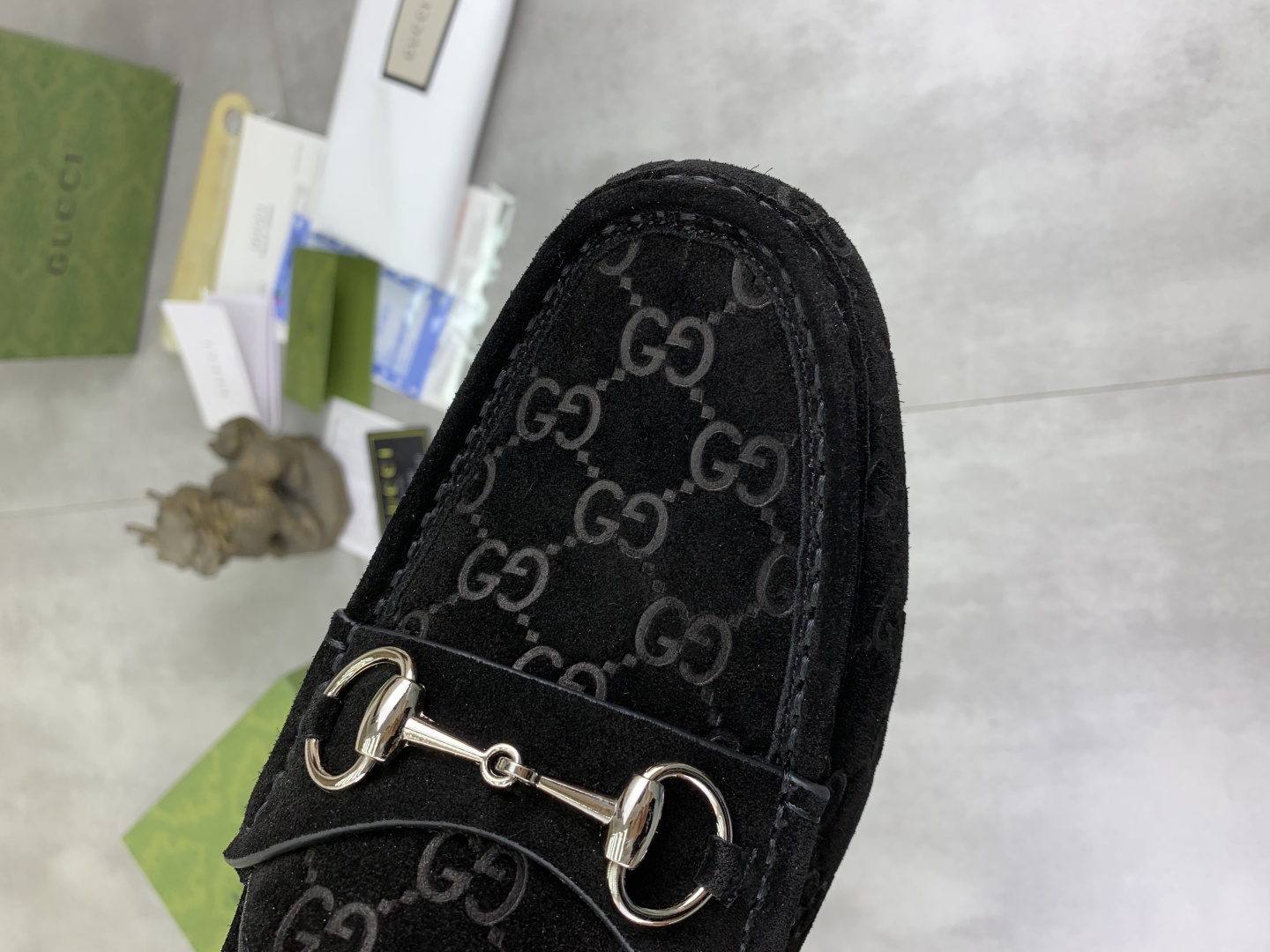 Gucci Men's Black Suede Loafers with GG Pattern and Horsebit Detail 6 cmp i1743416378011 7667 0 4