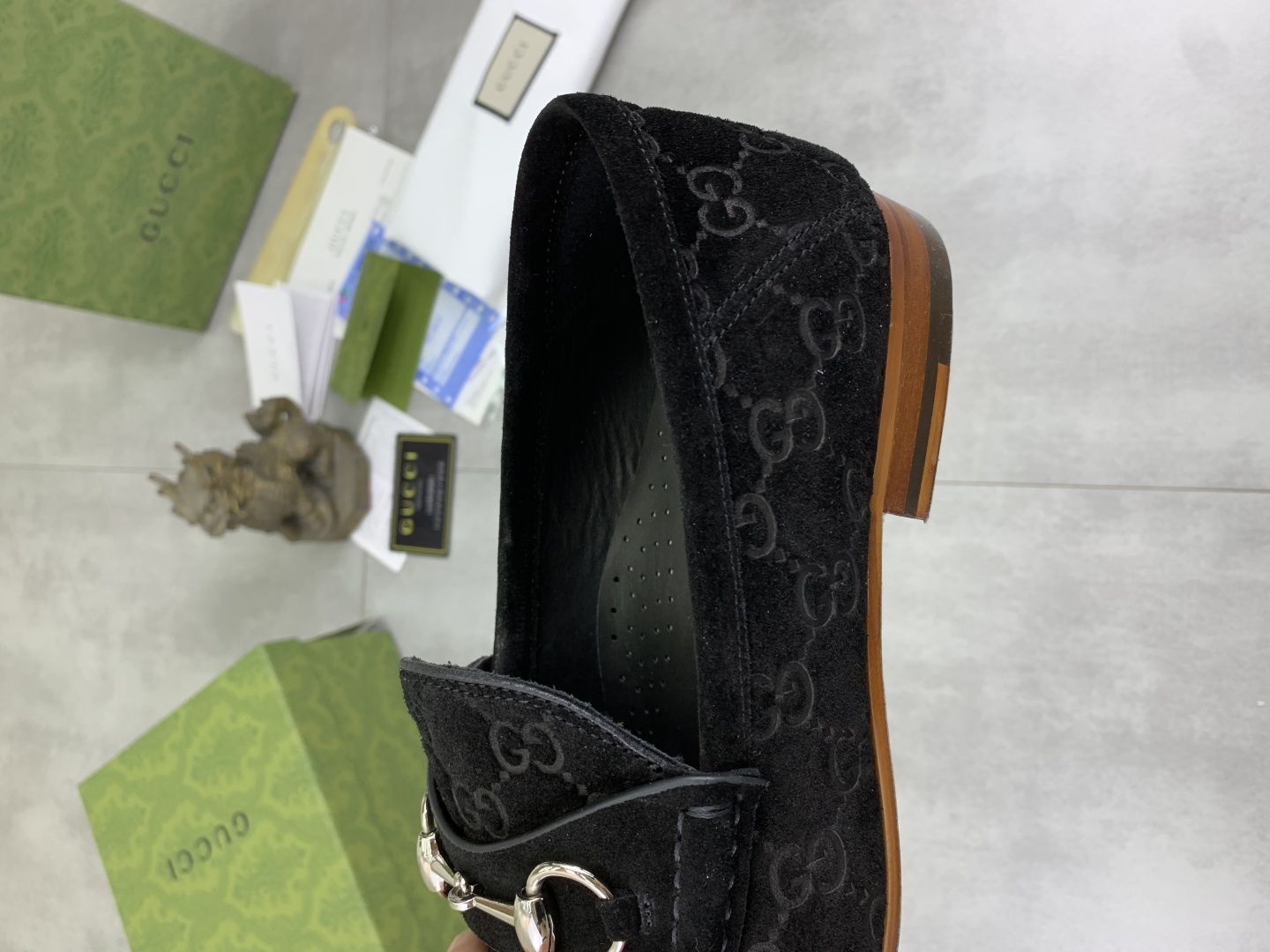 Gucci Men's Black Suede Loafers with GG Pattern and Horsebit Detail 8 cmp i1743416950193 7135 0 6
