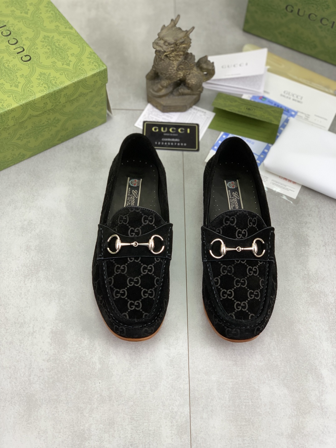 Gucci Men's Black Suede Loafers with GG Pattern and Horsebit Detail 3 cmp i1743416964882 4319 0 1