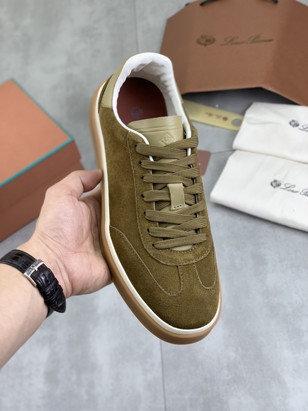 Loro Piana Men's Suede Leather Sneakers Lace-Up Casual Shoes 2 cmp i1744902879270 9539 0 0