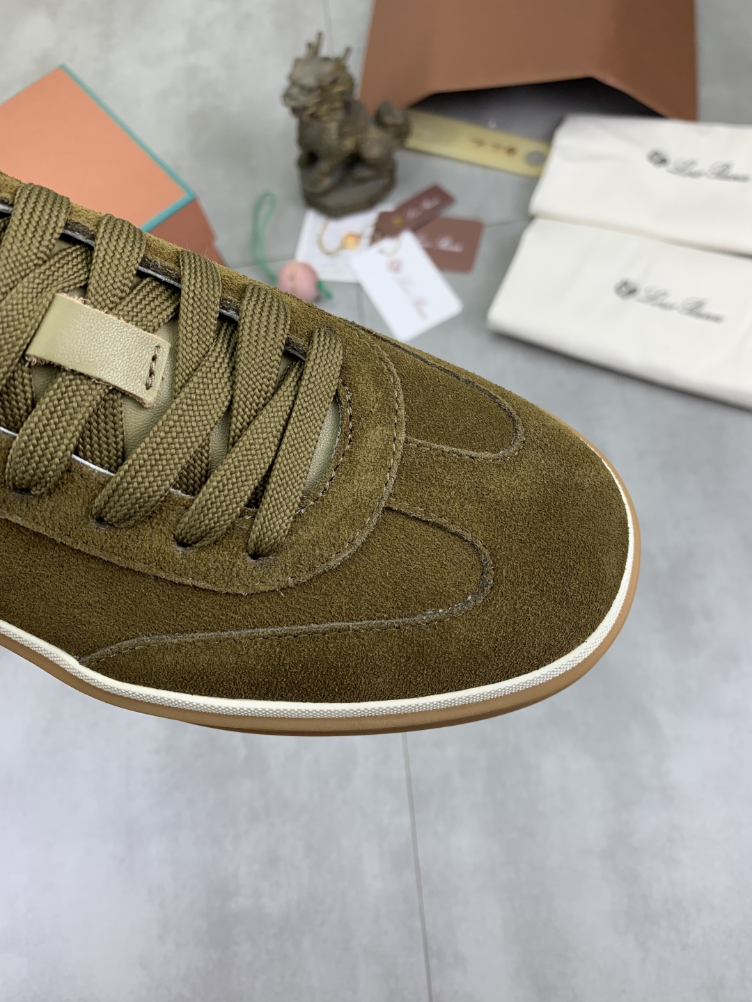 Loro Piana Men's Suede Leather Sneakers Lace-Up Casual Shoes 6 cmp i1744902884160 3751 0 4