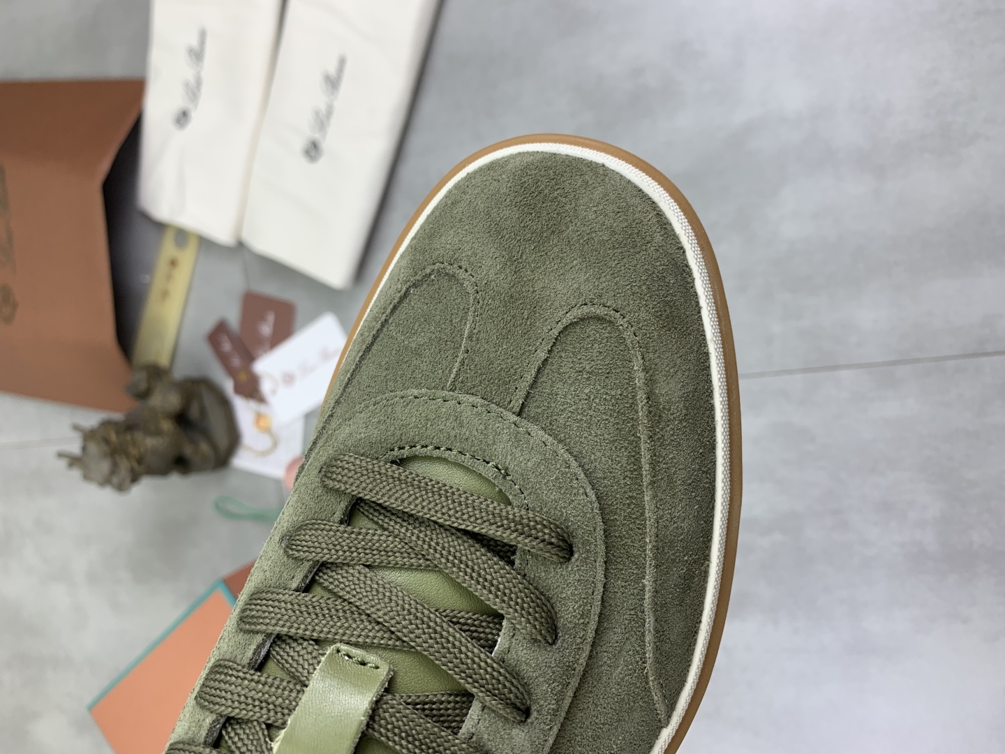 Loro Piana Men's Suede Leather Sneakers - Olive Green, Sizes 38-45 6 cmp i1744902920384 7771 0 4