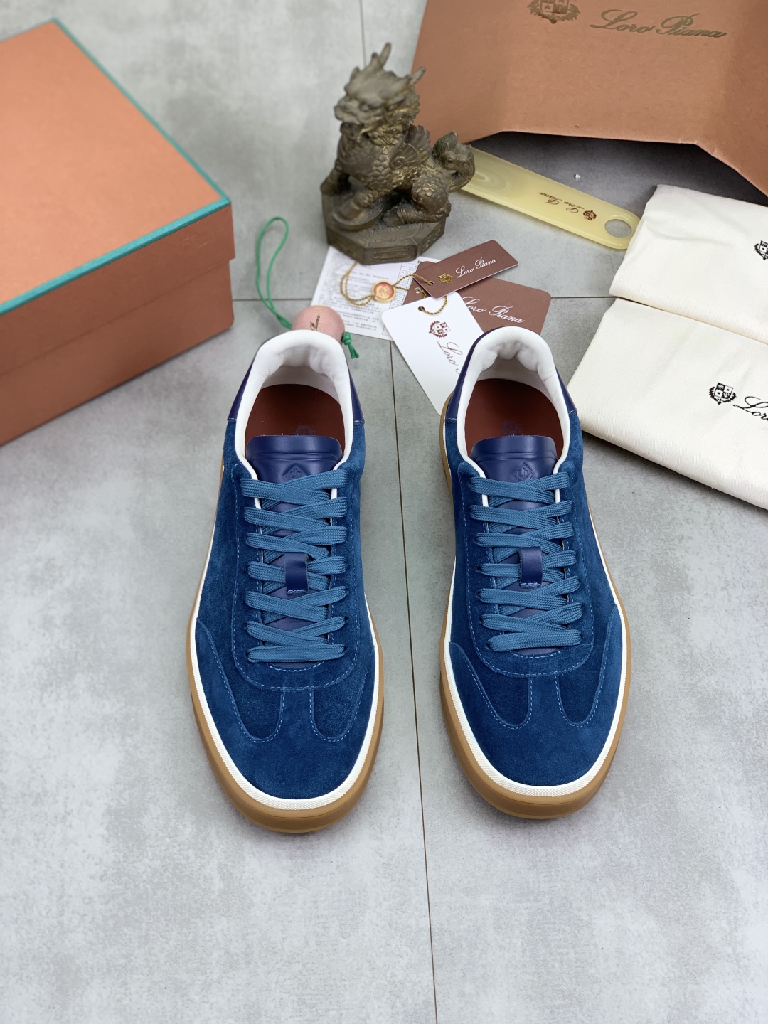 Loro Piana Men's Suede Leather Sneakers - Blue, Sizes 38-44 3 cmp i1744902954287 7424 0 1