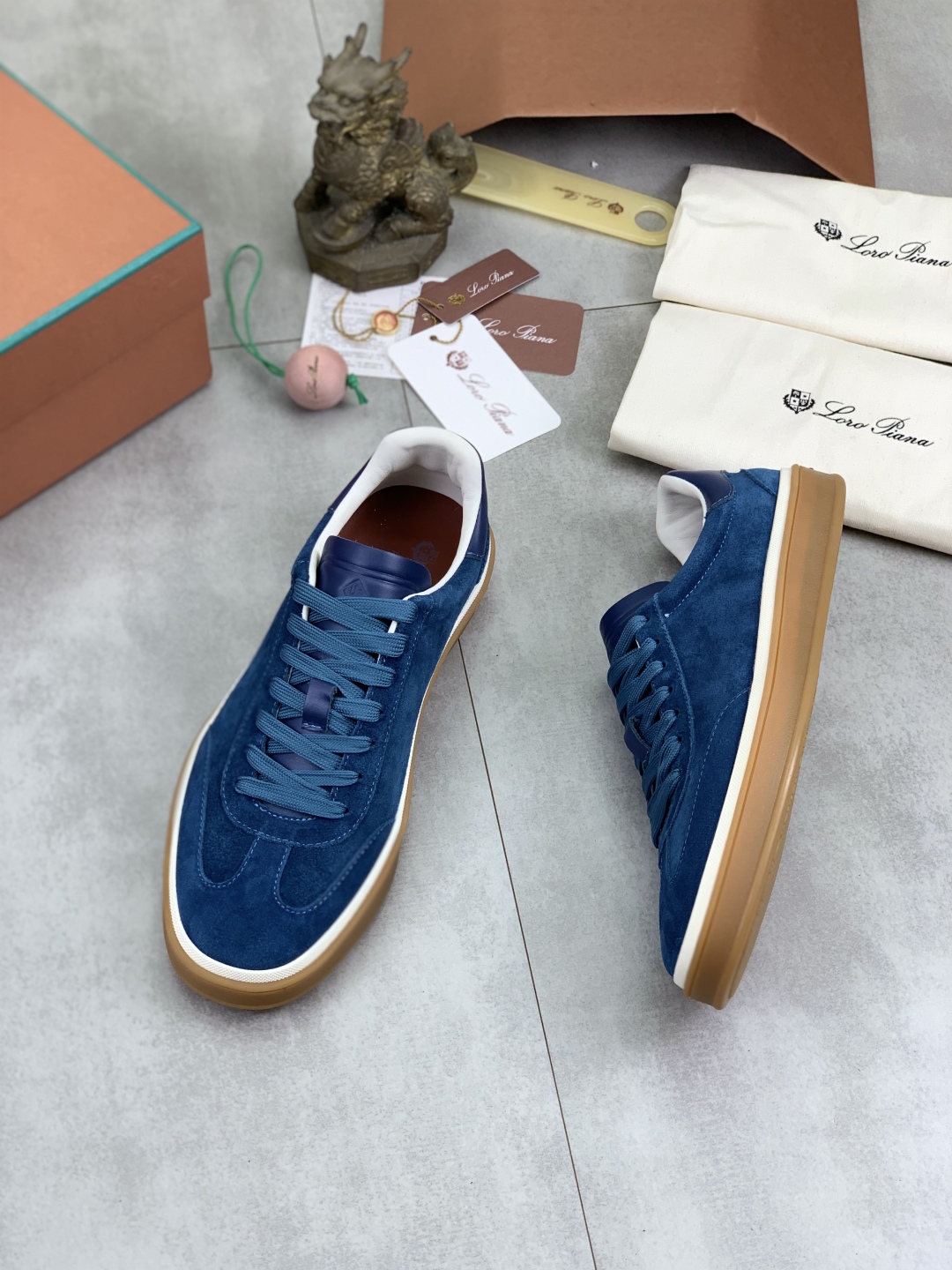 Loro Piana Men's Suede Leather Sneakers - Blue, Sizes 38-44 4 cmp i1744902954328 9246 0 2