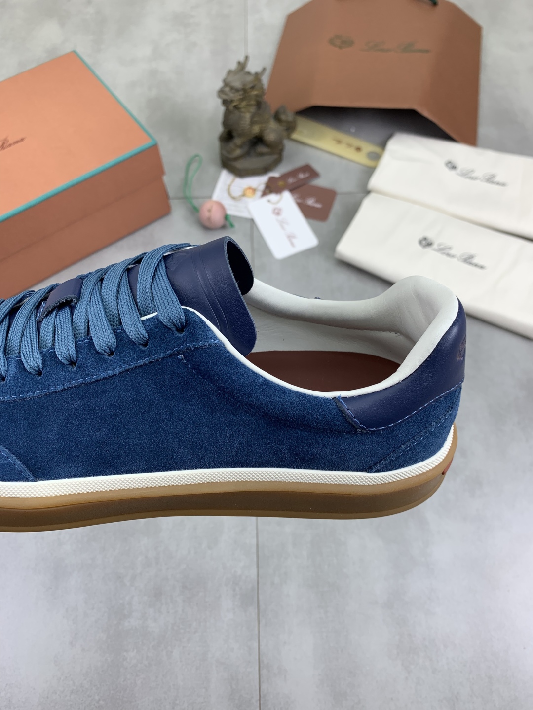 Loro Piana Men's Suede Leather Sneakers - Blue, Sizes 38-44 8 cmp i1744902955136 3414 0 6