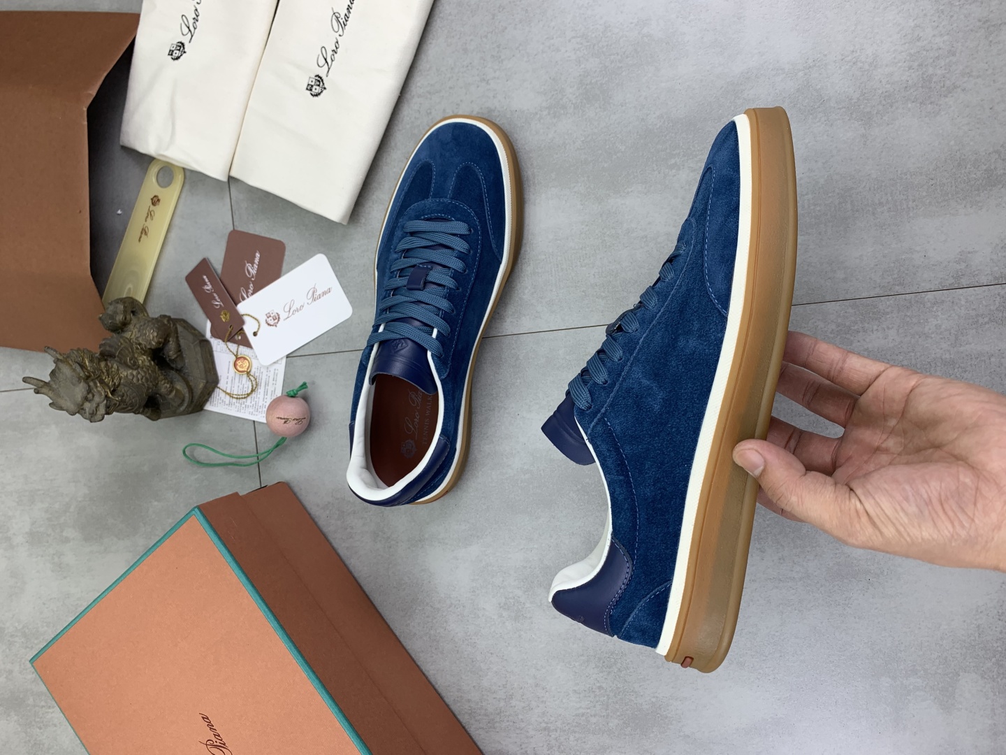 Loro Piana Men's Suede Leather Sneakers - Blue, Sizes 38-44 7 cmp i1744902963433 3672 0 5
