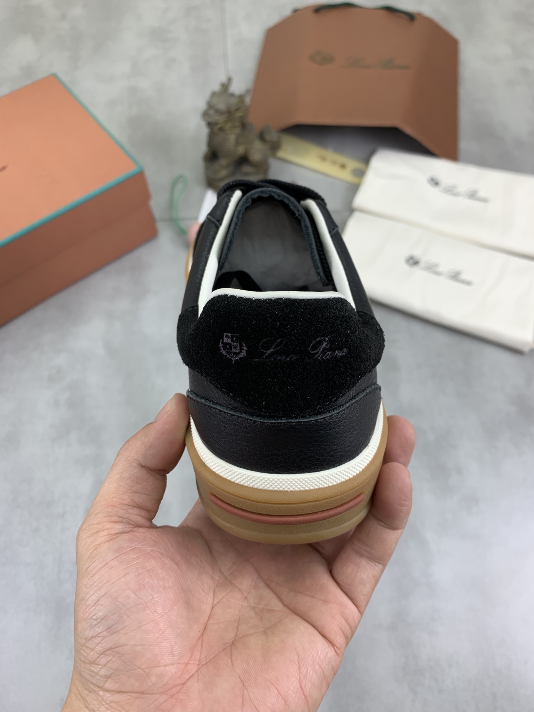 Loro Piana Men's Black Leather and Suede Sneakers - Sizes 38-45 Available 9 cmp i1744903009811 7019 0 7