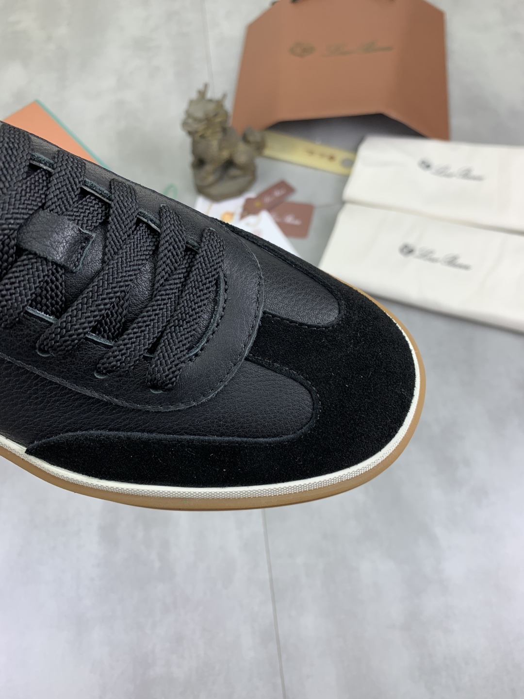 Loro Piana Men's Black Leather and Suede Sneakers - Sizes 38-45 Available 6 cmp i1744903009812 3475 0 4